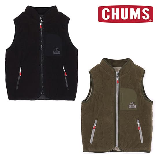 チャムス キッズブービーステッチフリースベスト CH24...